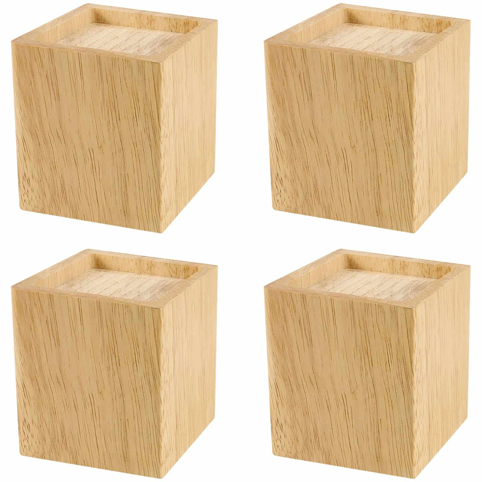 SINJEUN 4 Pack 4 Pulgadas Elevadores de Cama de Madera