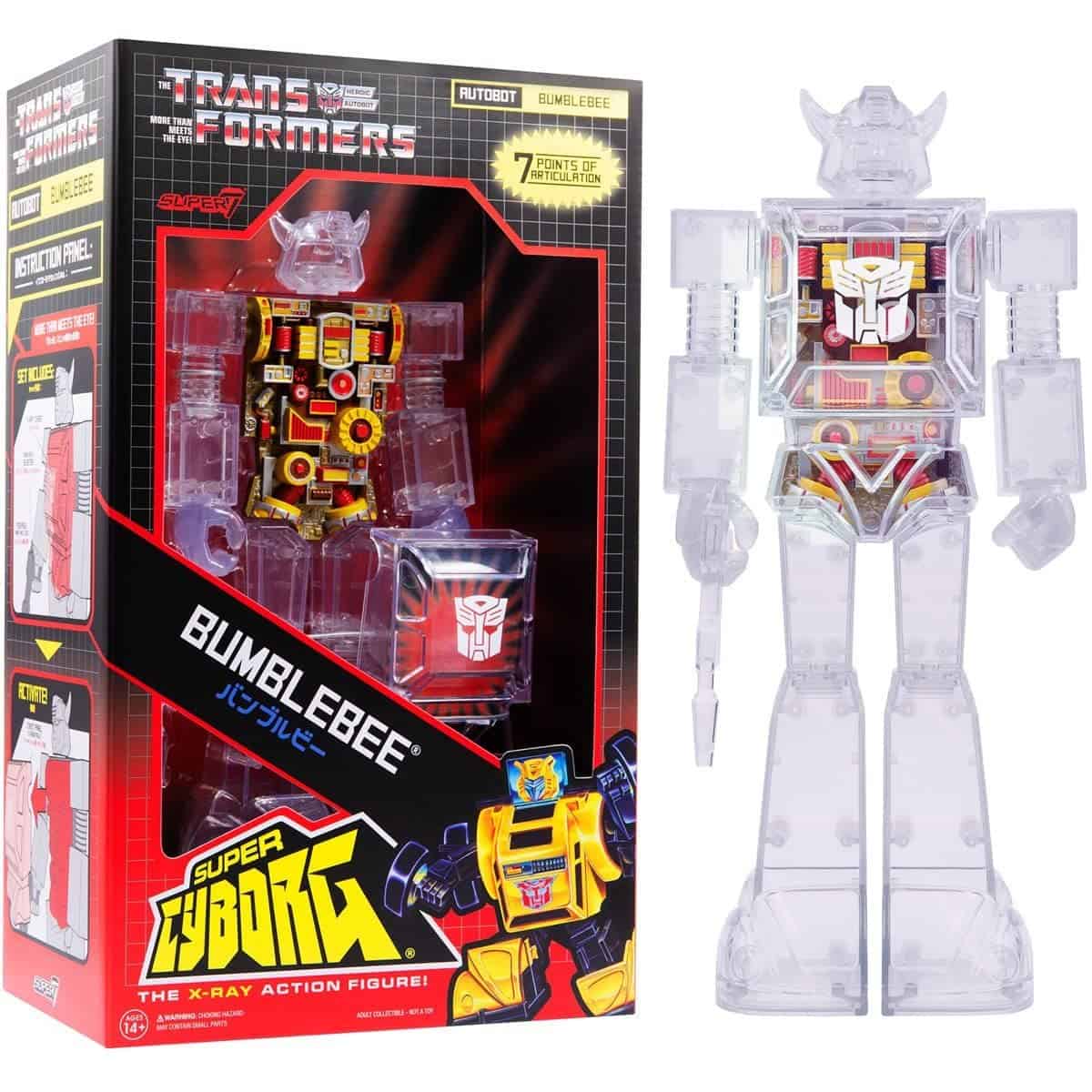 Super7 Super Cyborg Transformers Bumblebee (Clear) - Figura