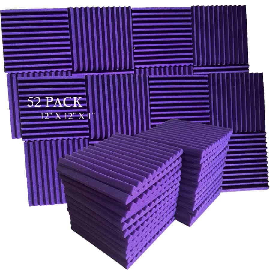 52 Paneles de Espuma Acústica Morada Cuña para Estudio de