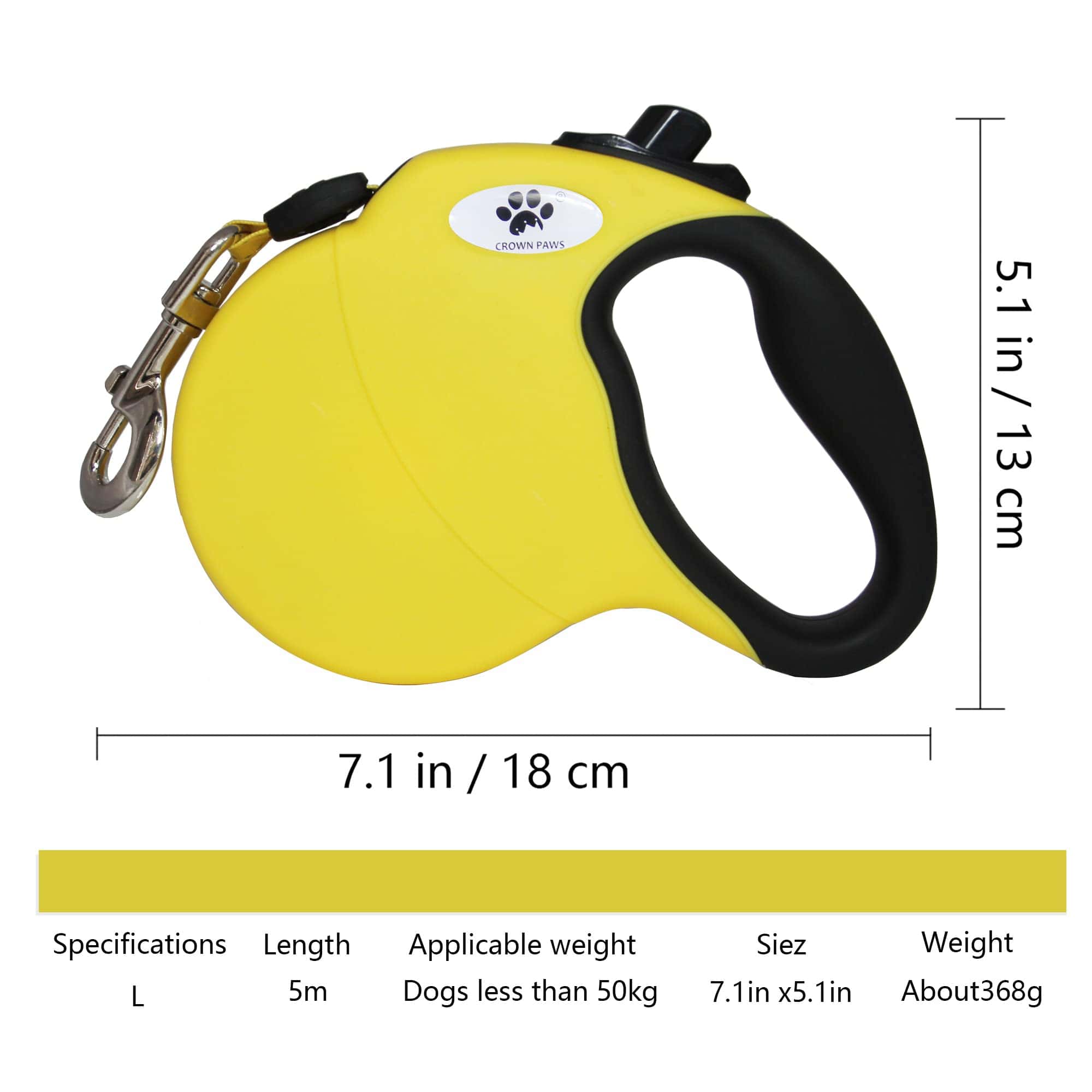 Correa Retráctil para Perros CROWN PAWS de 16 pies Correa - Imagen 3