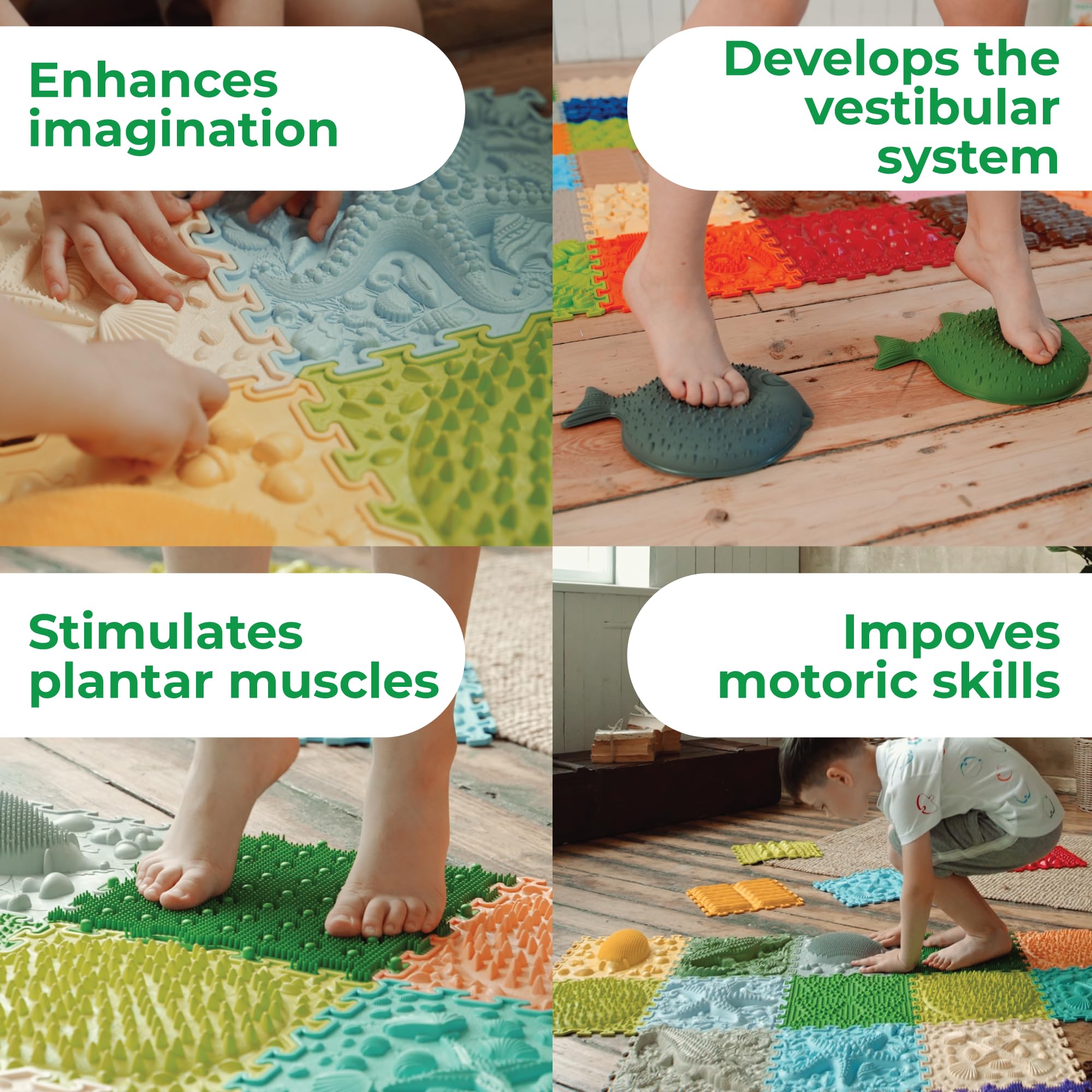 ORTO NATURE Tapetes de Piso de Rompecabezas de Masaje - - Imagen 3