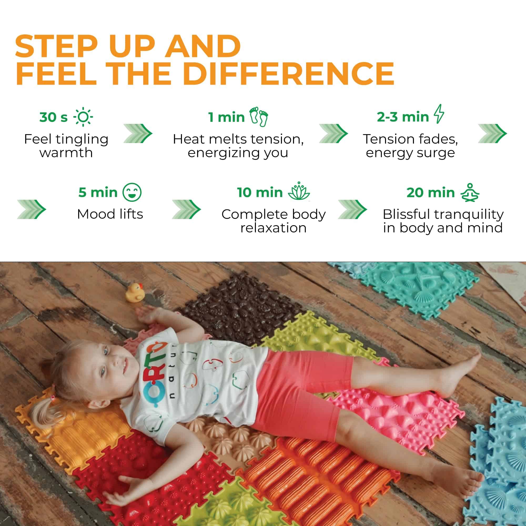 ORTO NATURE Tapetes de Piso de Rompecabezas de Masaje - - Imagen 5