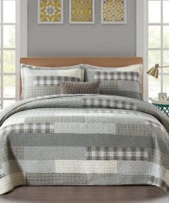 Colcha Queen Size Y-PLWOMEN - 100% Algodón Colcha Gris de