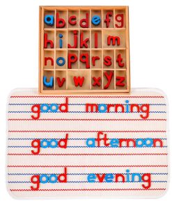 Móvil Montessori de Letras de Madera Pequeñas con Caja y
