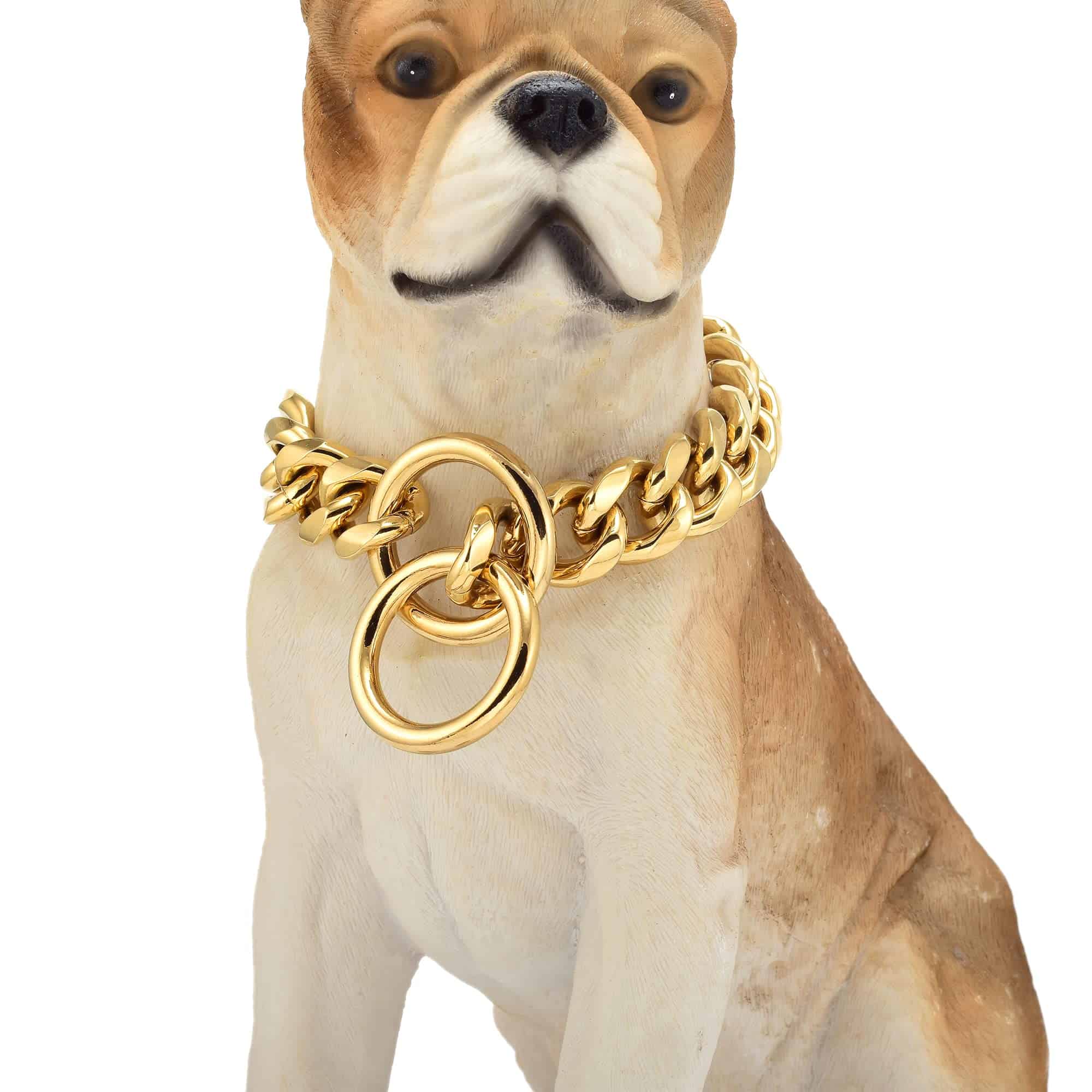 Collar de Cadena para Perros PRADOG en Oro 19mm Cadena de