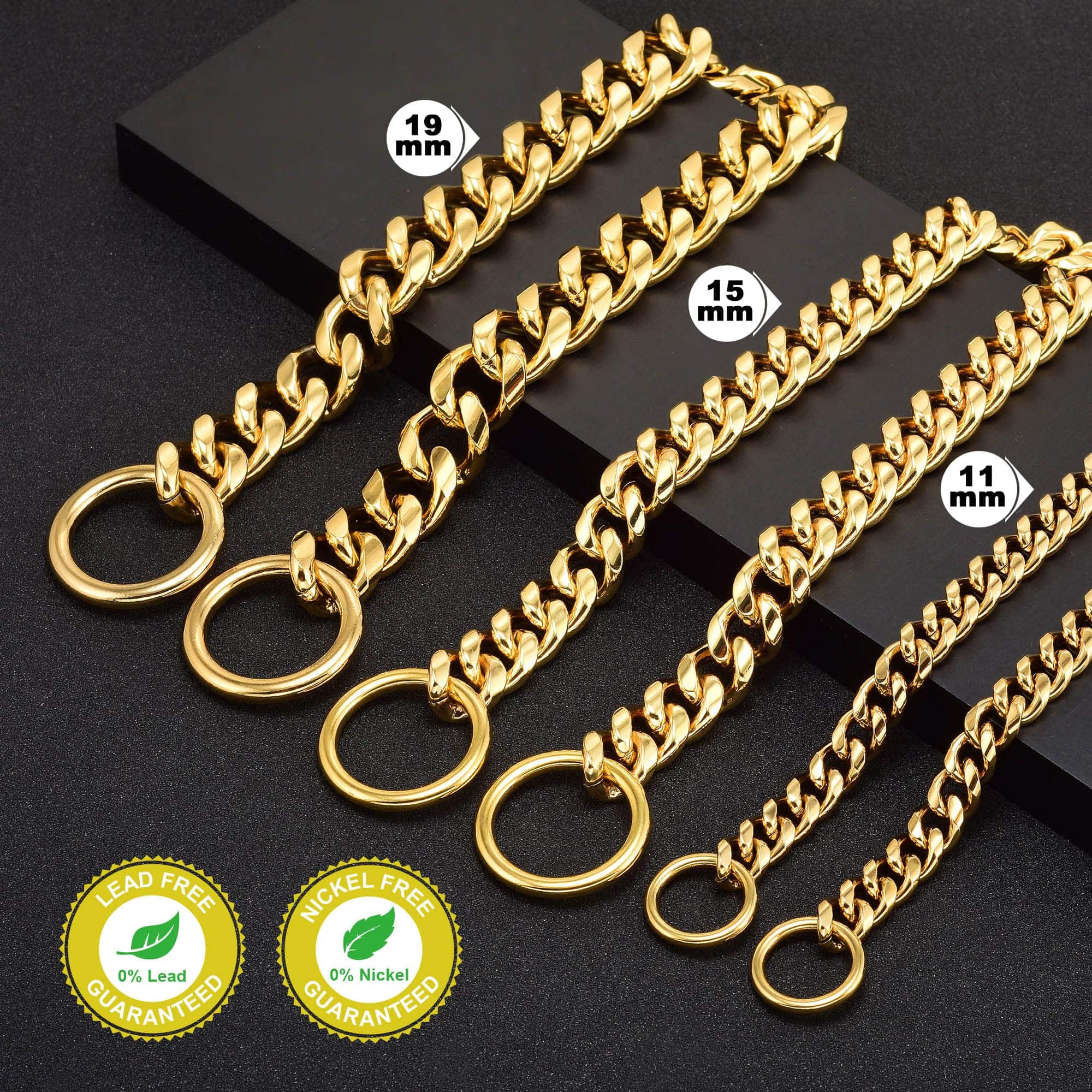 Collar de Cadena para Perros PRADOG en Oro 19mm Cadena de - Imagen 8