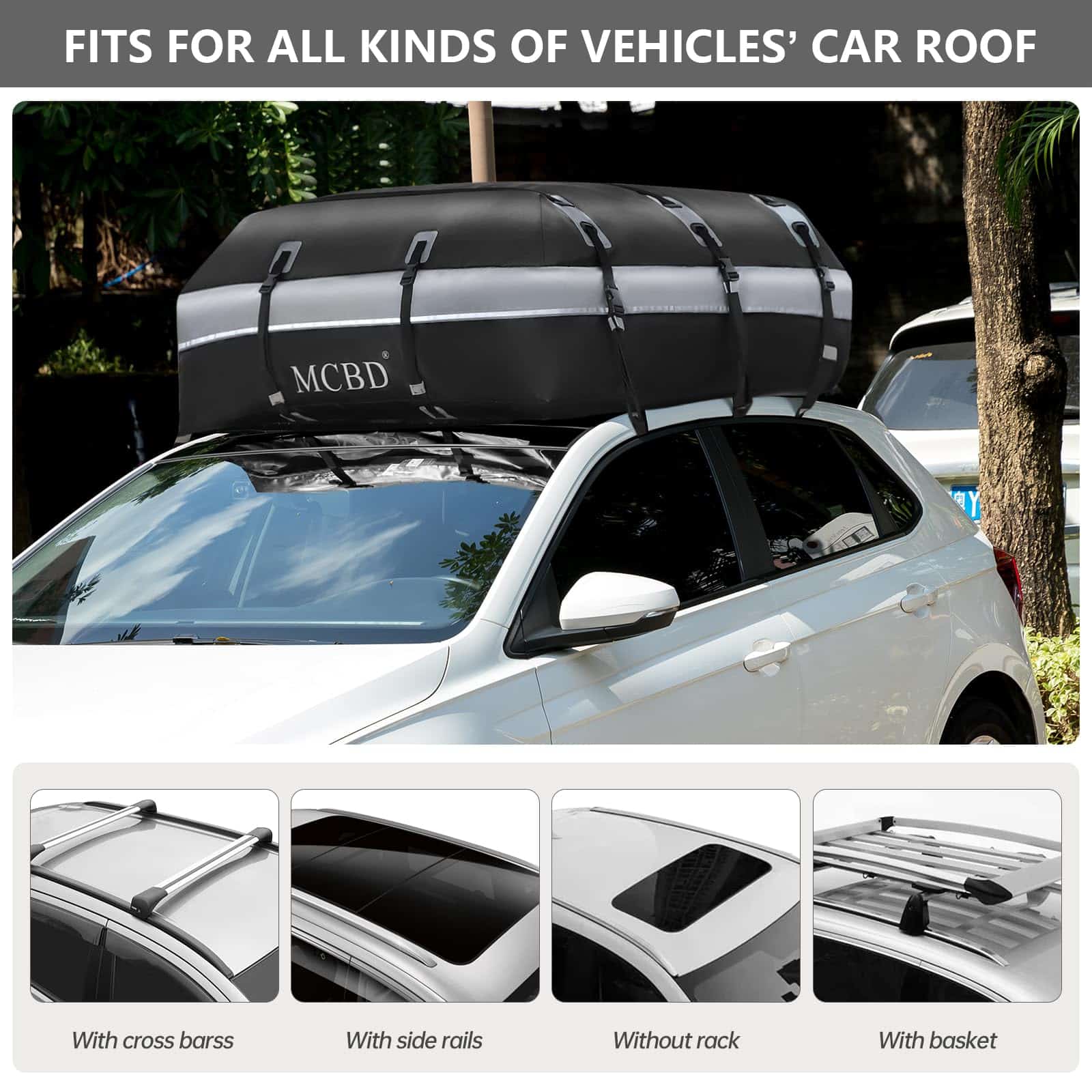 Portaequipajes para Techo de Coche, 21 Pies Cúbicos Bolsa - Imagen 6