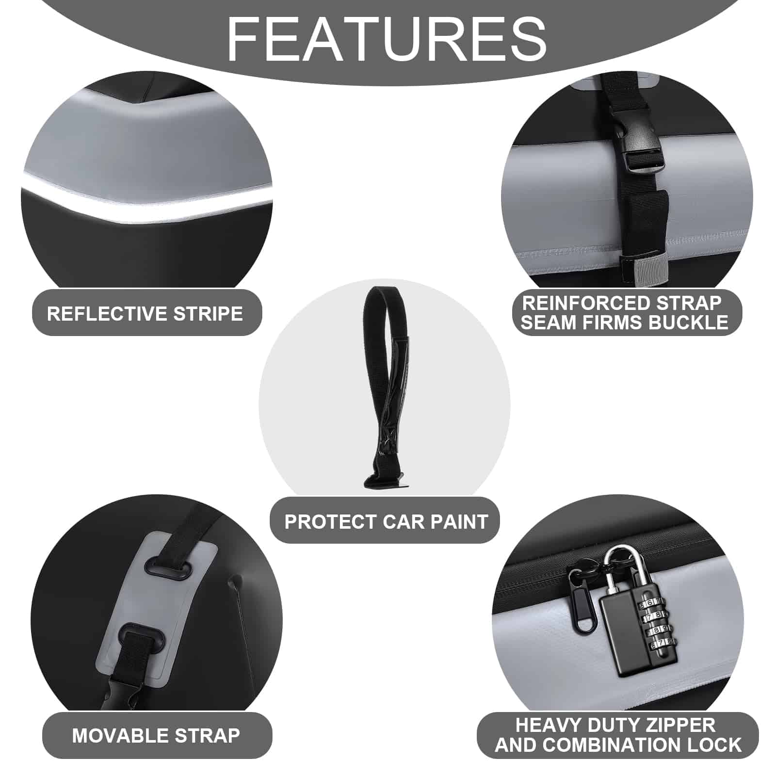 Portaequipajes para Techo de Coche, 21 Pies Cúbicos Bolsa - Imagen 7