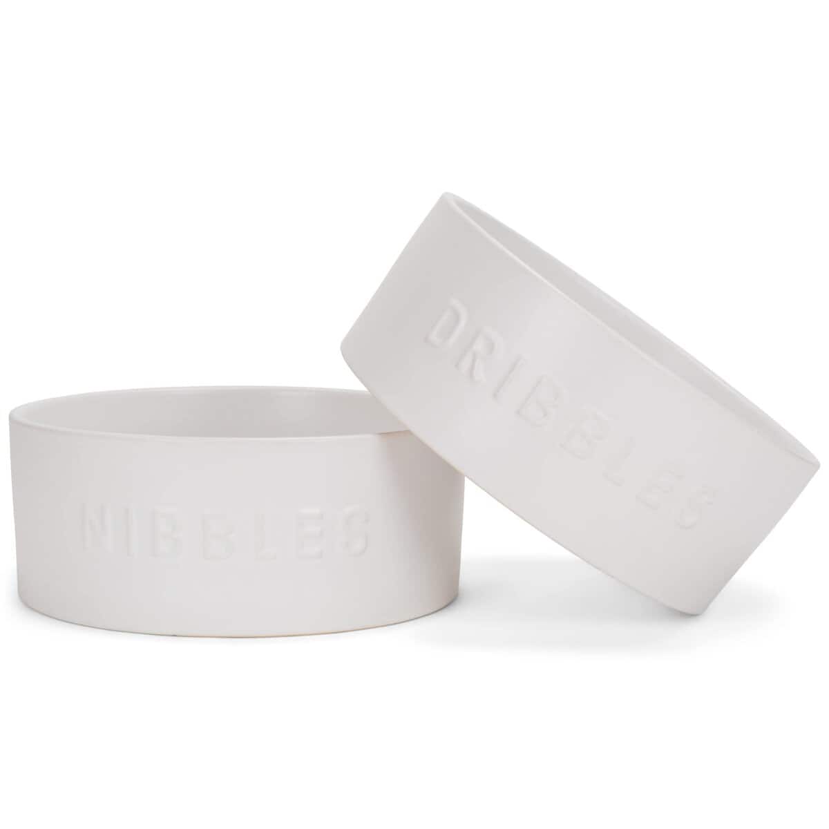 Juego de 2 tazones grandes de cerámica blanca NAT & Jules