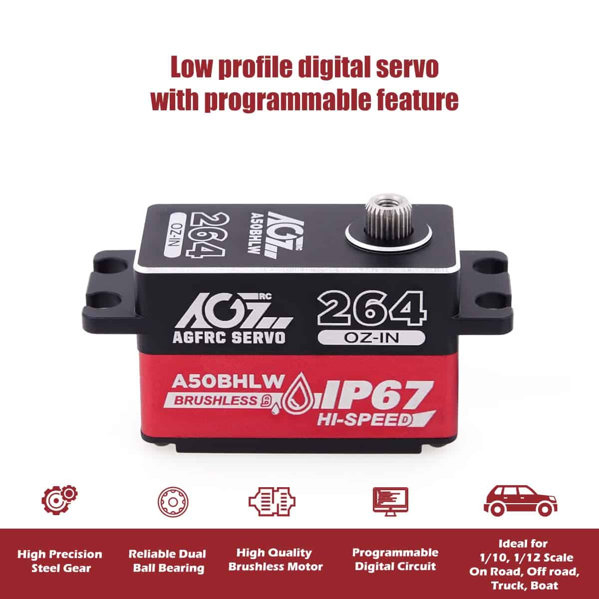 AGFRC 19KG Servo Digital de Bajo Perfil Programable-Digital - Imagen 4