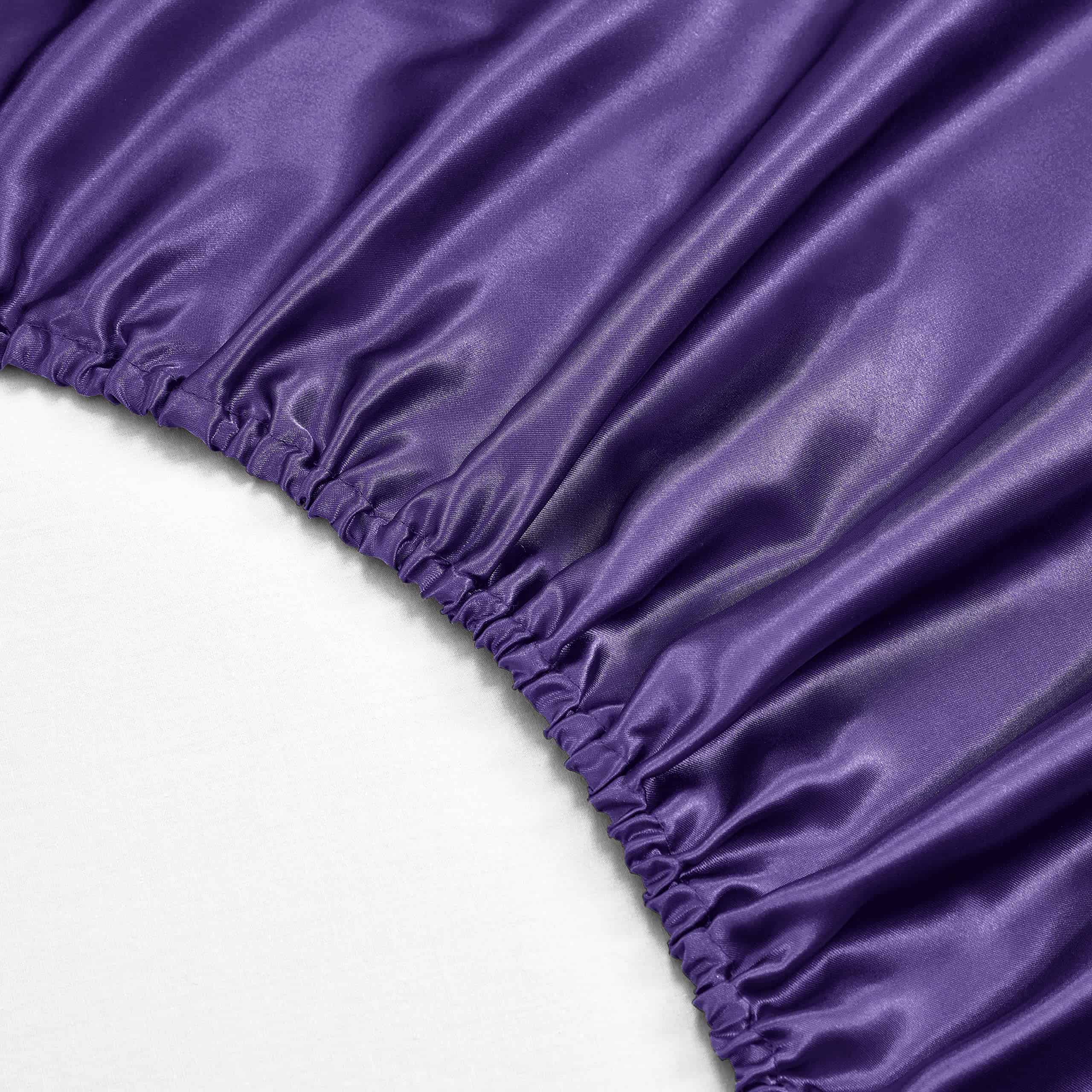 HommxJF Juego de Sábanas de Satén Morado de 5 Piezas Tamaño - Imagen 8