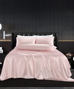 HommxJF 5Pcs Juego de sábanas de satén para cama King Size,