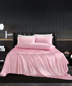 Juego de sábanas de 5 piezas HommxJF Rosa Tamaño completo