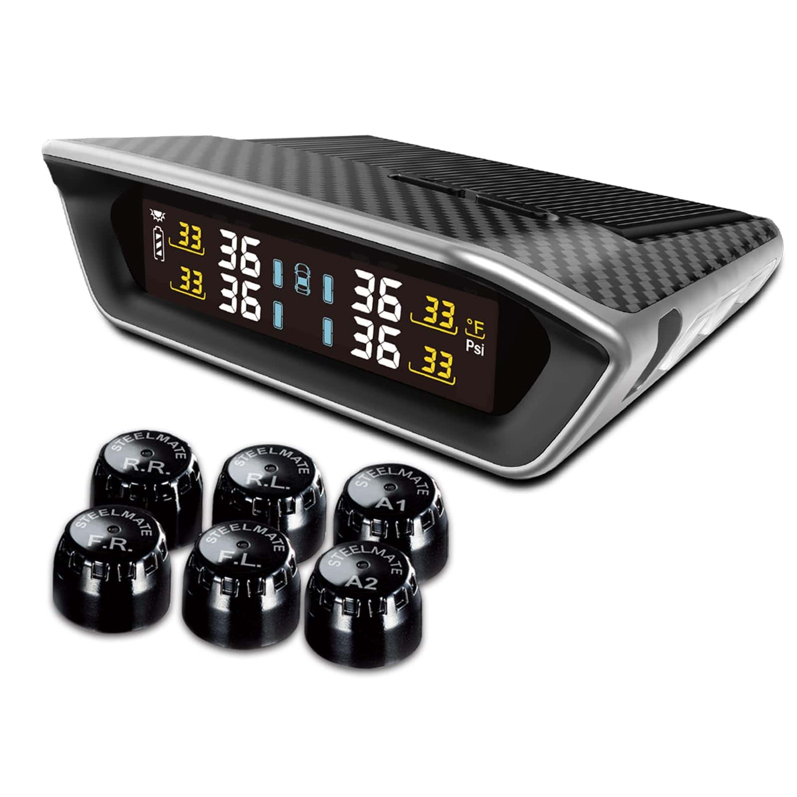 Sistema de monitoreo de presión de neumáticos STEEL MATE V3