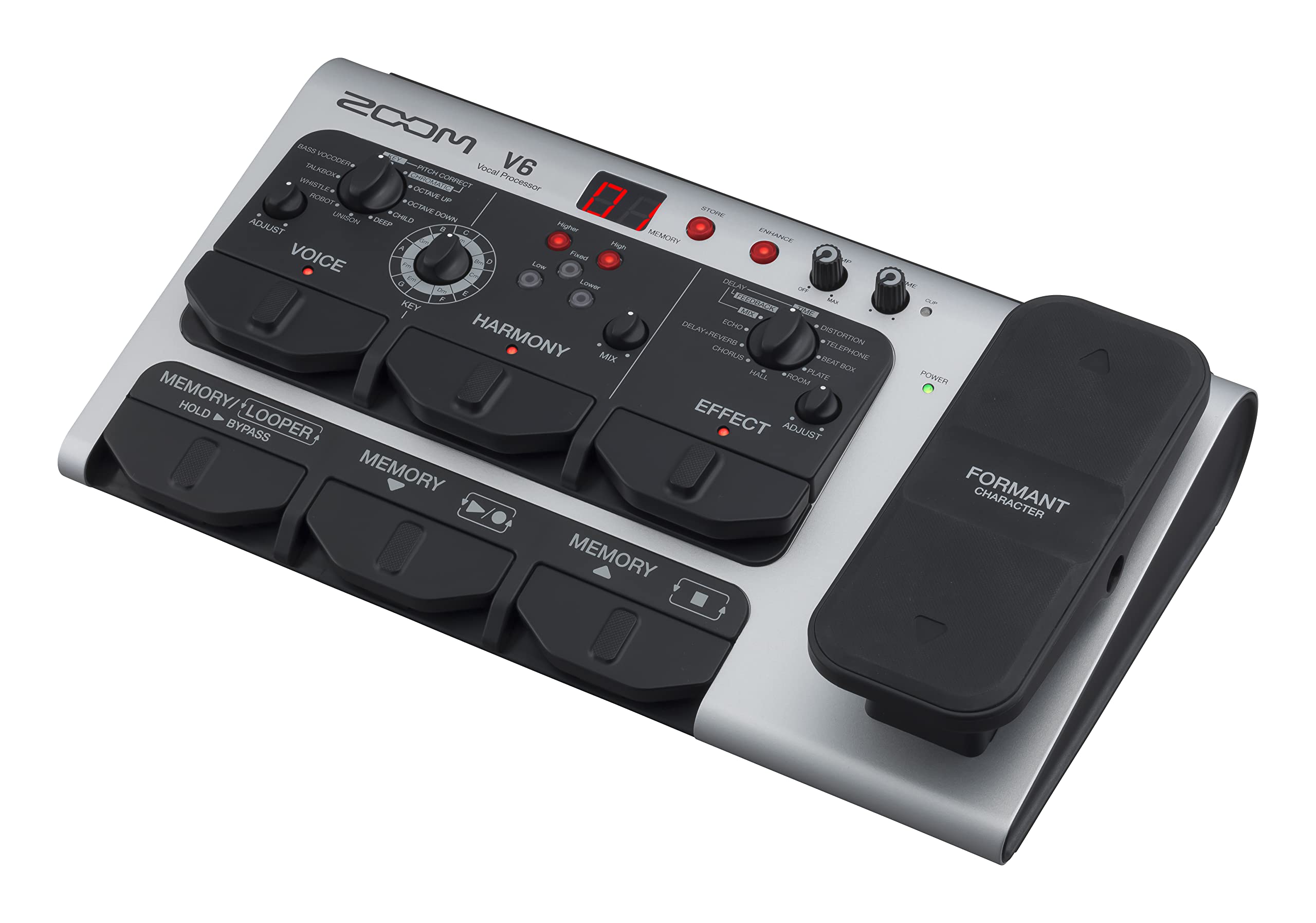 Procesador Vocal Zoom V6-SP, Pedal de Efectos Vocales, - Imagen 3