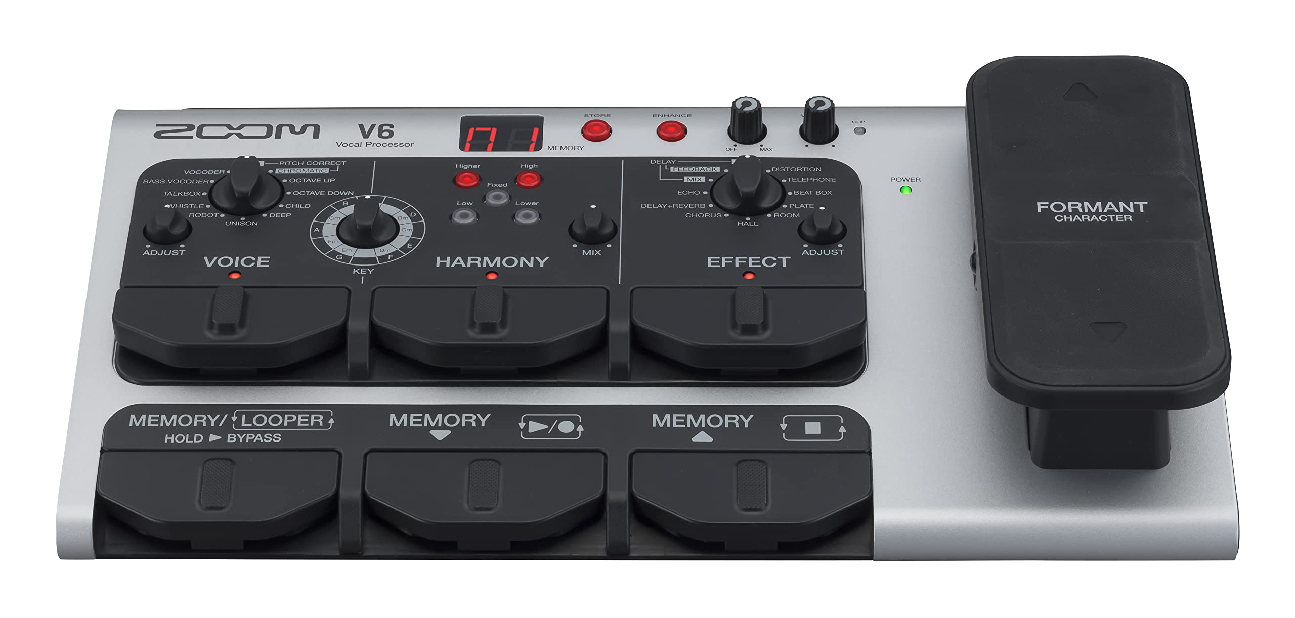 Procesador Vocal Zoom V6-SP, Pedal de Efectos Vocales,