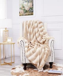 Manta de lujo de piel sintética Inchgrass para sofá, cama,