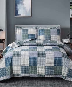 Juego de colchas a cuadros Ycosy Tamaño Individual Colchas