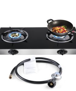 Estufa de gas propano de 2 quemadores, estufa de gas