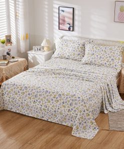 Juego de sábanas Usning Queen con estampado de flores y