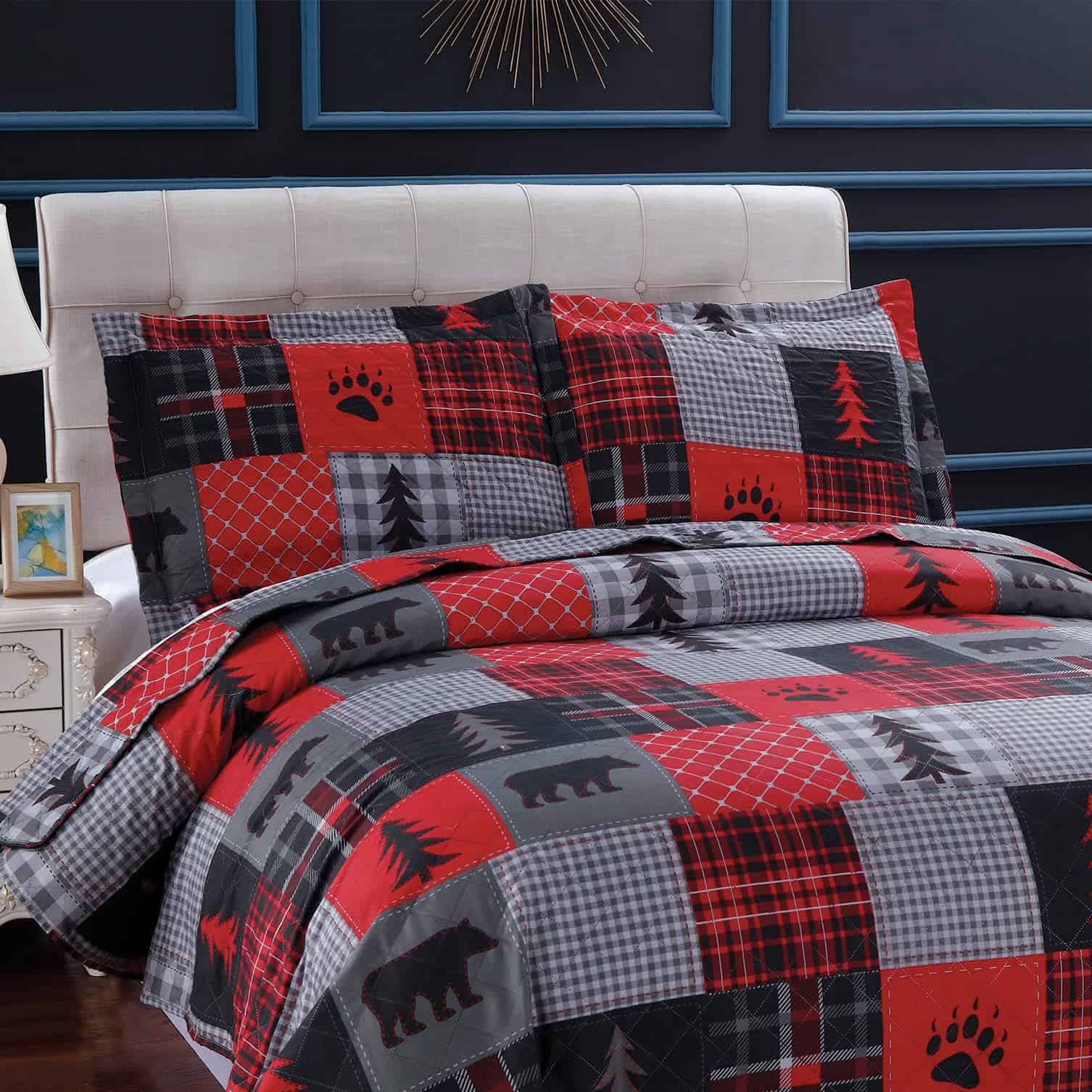 Juego de Cama Lodge Quilt para Cama King Size Rústico con - Imagen 3