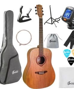 Kit de Guitarra Acústica Dreadnought 41 Pulgadas Todo Caoba