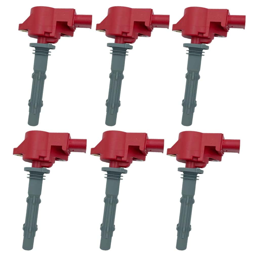 6PCS ARKAUTO HIGH PERFORMANCE RED TOP IGNITION COILS