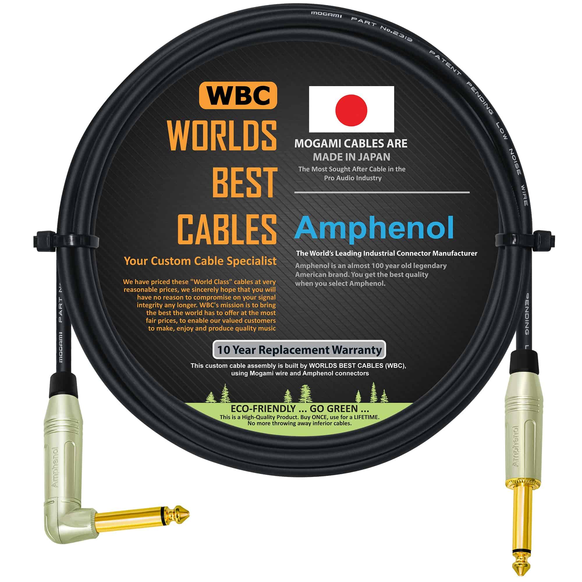 Cable de 5 pies de WORLDS BEST CABLES - Pedal, Efectos,