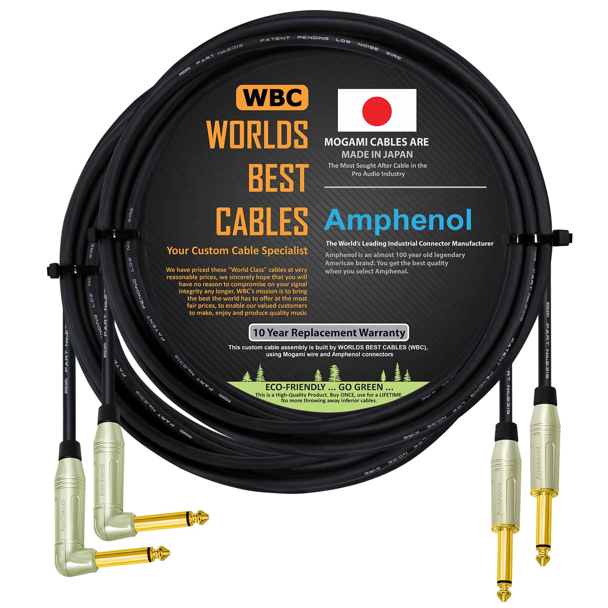 2 Unidades - 8 Pies - Cable de Pedal, Efectos, Patch, Cable