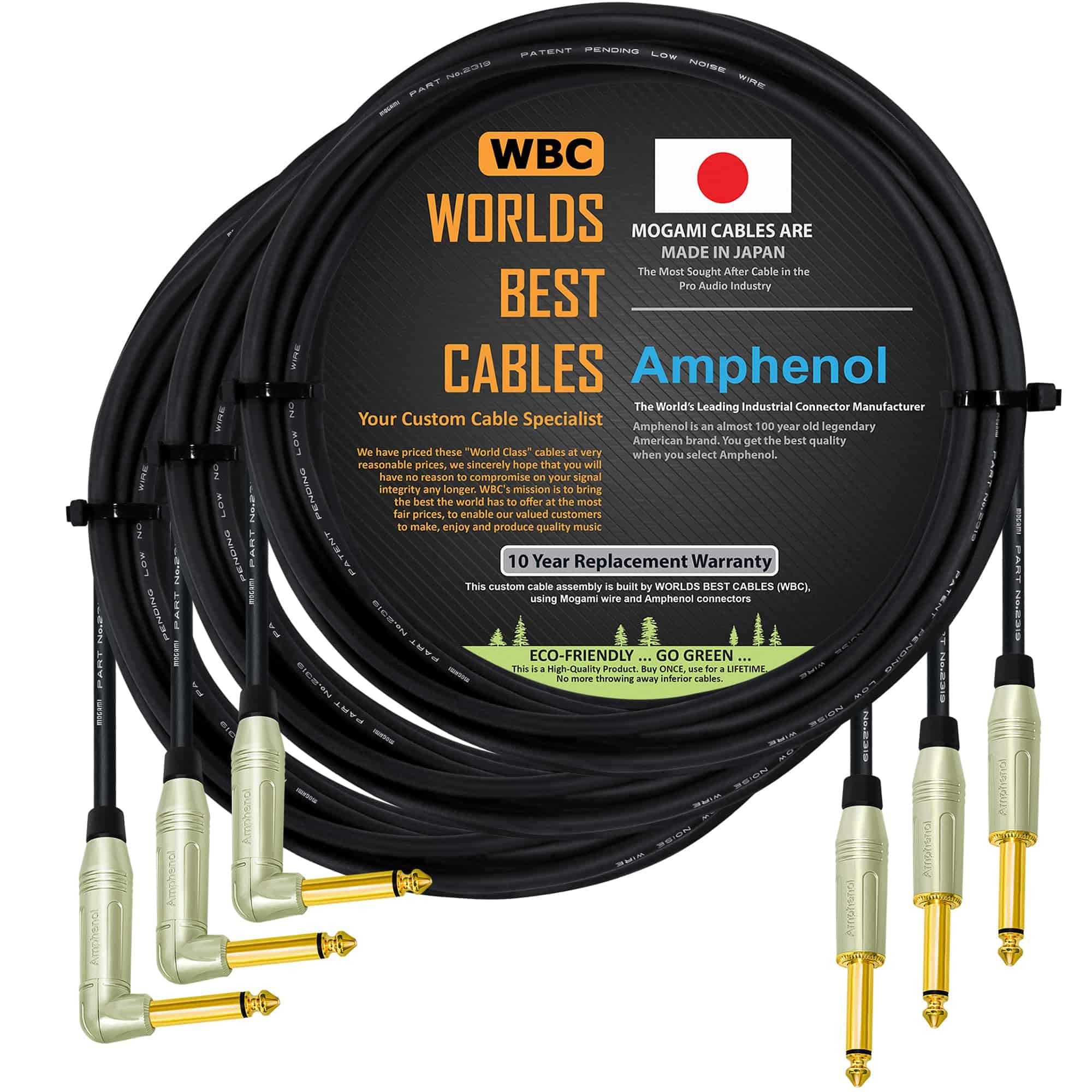 3 Unidades - 8 Pies - Cable para Pedal, Efectos, Patch,