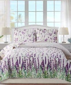 Juego de Colcha Reversible Tamaño Queen con Estampado de