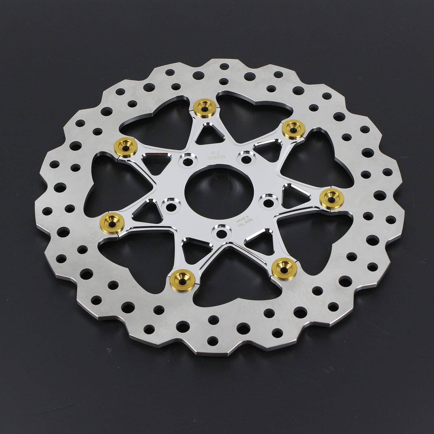 POWERJAMES 11.8" Disco de Freno Delantero Flotante Cromado - Imagen 3