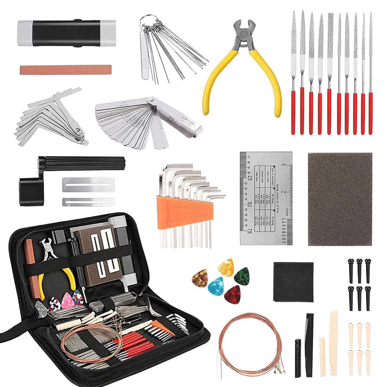 Kit de Herramientas para Guitarra de 72 Piezas, Kit