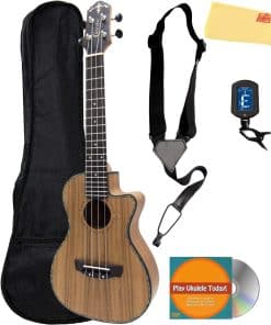 Crafter UC-250C Bundle de Ukulele Concert Koa con Bolsa de