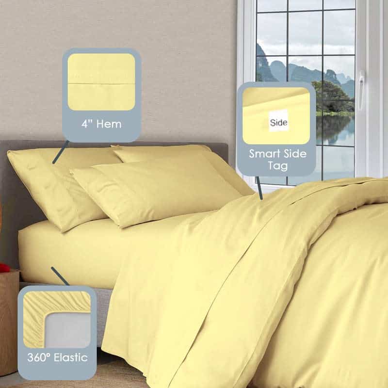 Juego de Sábanas 100% Algodón Puro Pizuna, Tamaño King, - Imagen 4