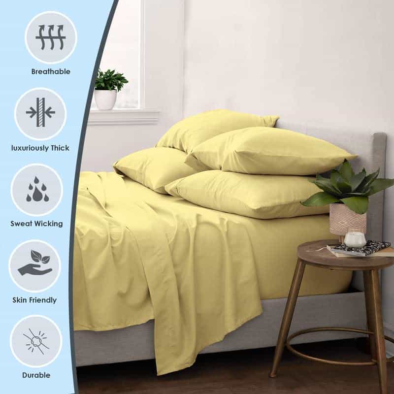 Juego de Sábanas 100% Algodón Puro Pizuna, Tamaño King, - Imagen 3