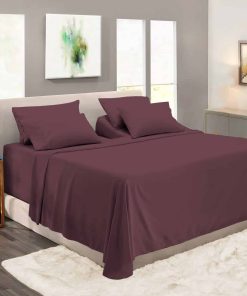 Juego de Sábanas 100% Algodón Puro Split King Morado