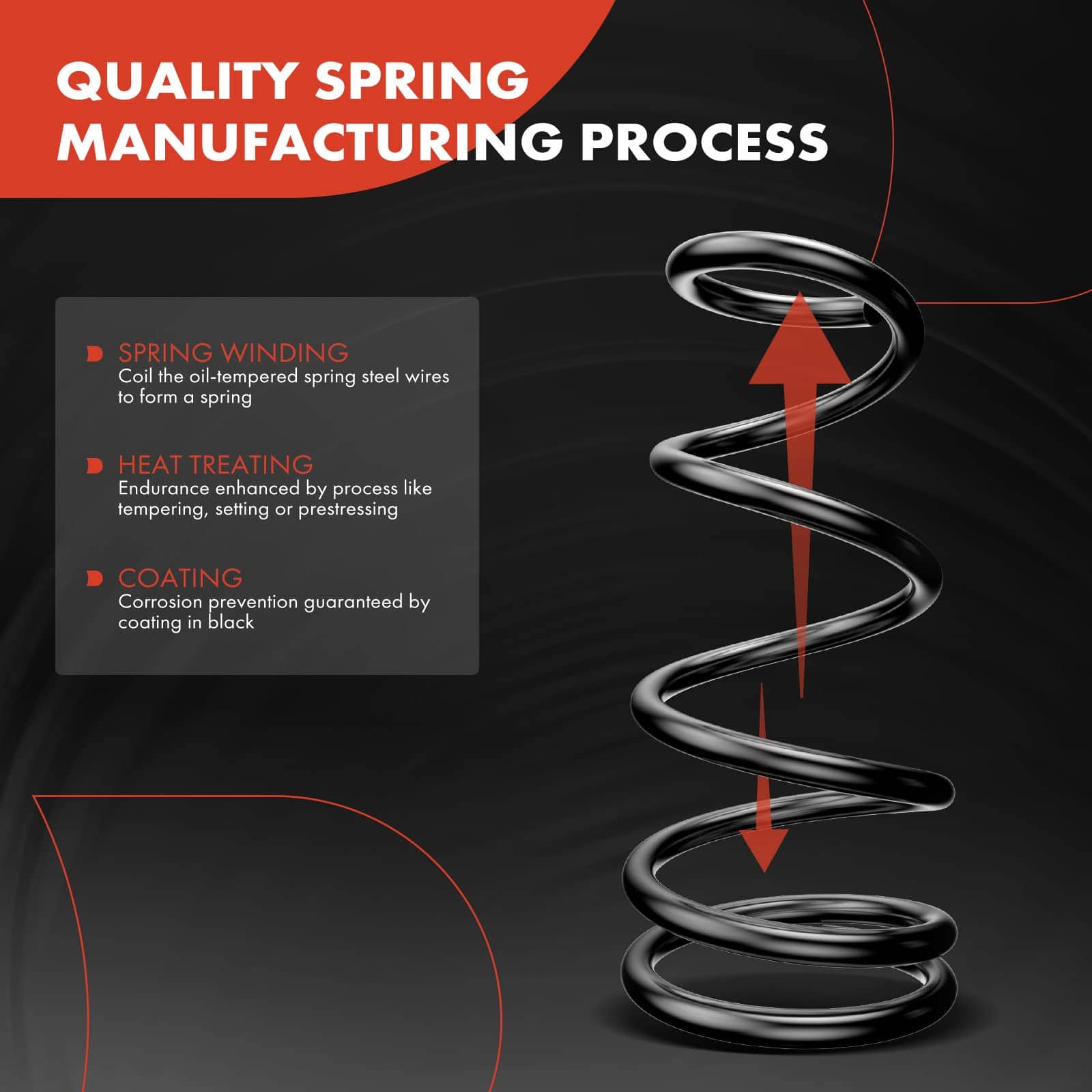 Conjunto de 2 resortes de suspensión delantera A-Premium - Imagen 3