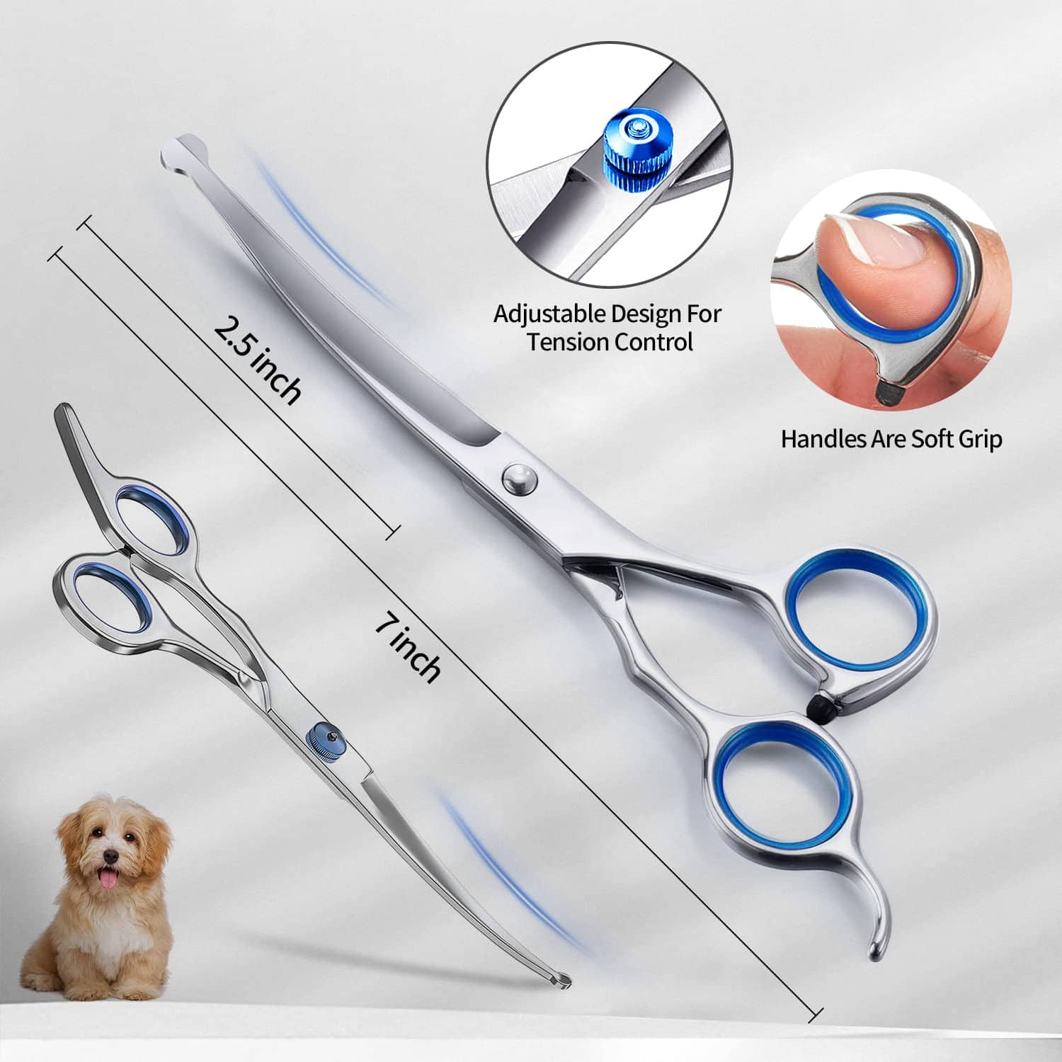 Juego de tijeras para el cuidado de mascotas Roziapro 4CR - Imagen 4