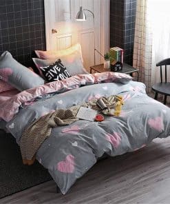 Juego de Funda Nórdica para Niñas Koudi Twin Rosa/Gris