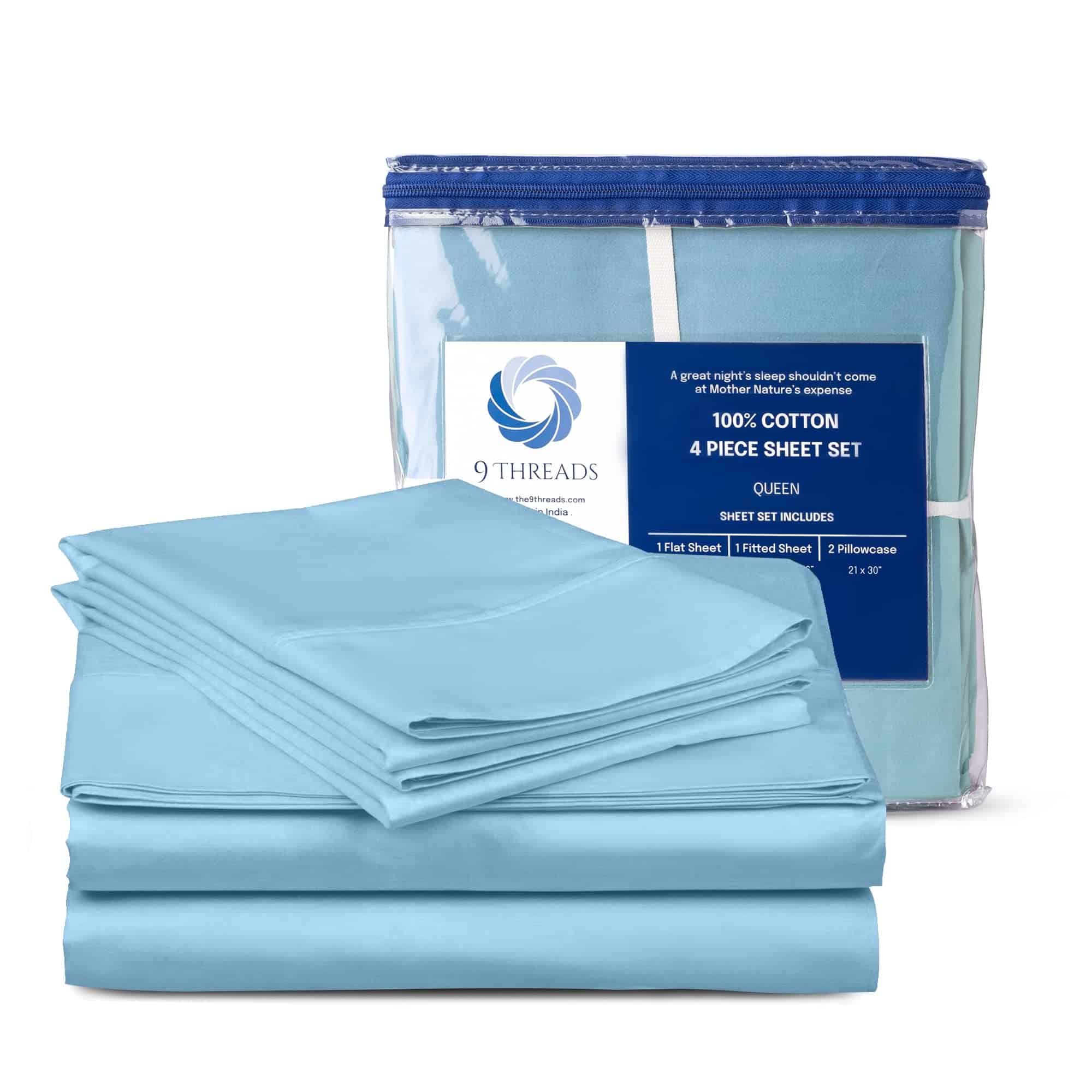 Juego de sábanas 9Threads 400 hilos 100% algodón satén con - Imagen 3