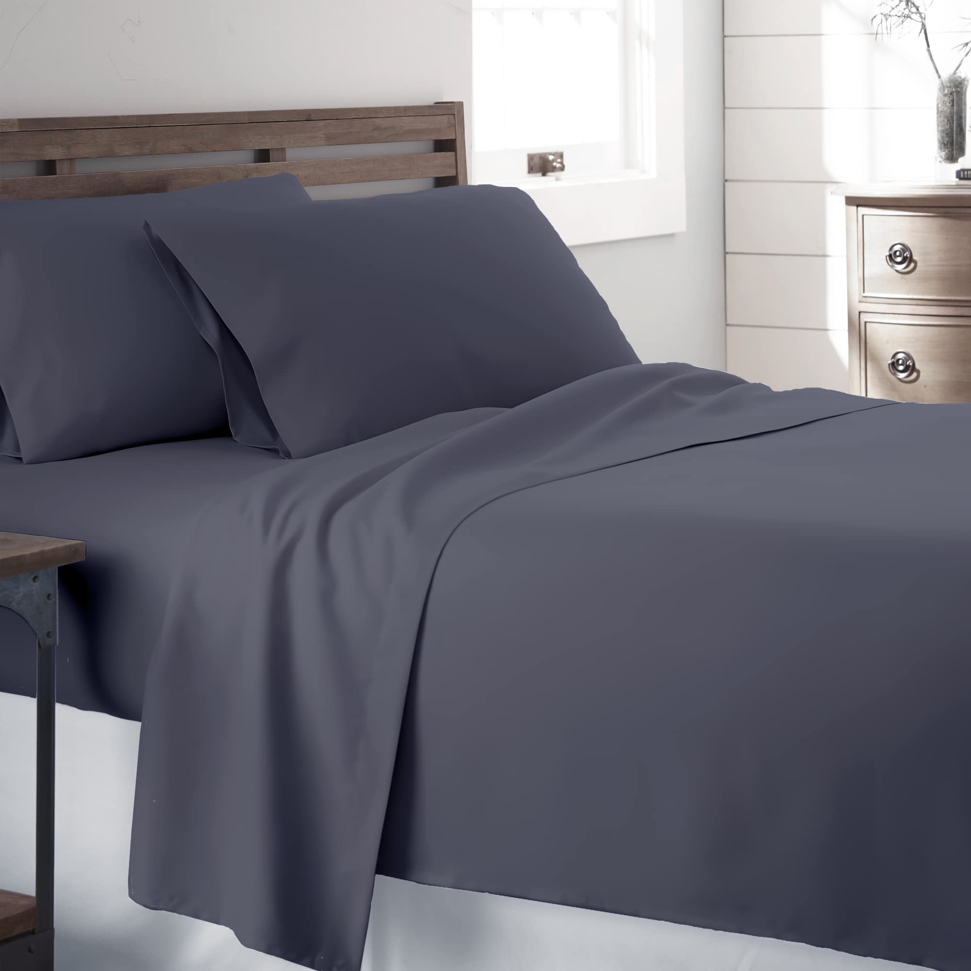 Juego de Sábanas 400 Hilos 100% Algodón Sateen Deep Pocket