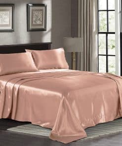 Sábanas de Satín Queen [Juego de 4, Oro Rosa] Juego de