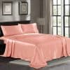 Juego de Sábanas de Satén California King [4 Piezas, Rosa