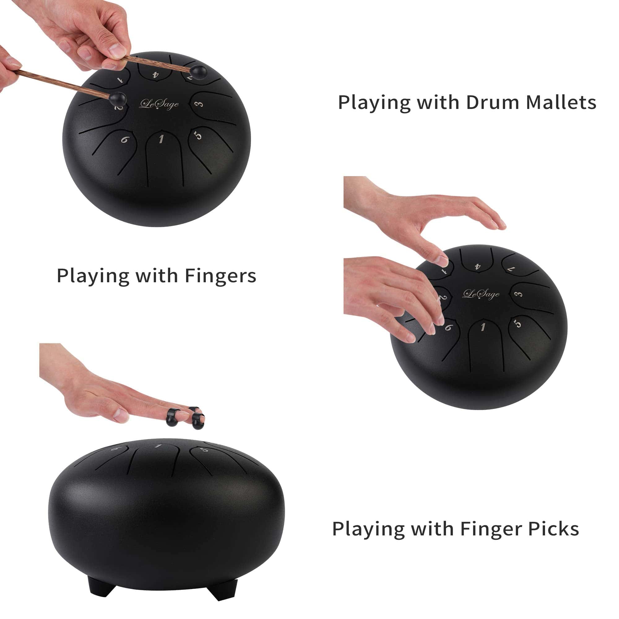 LeSage Tambor de Lengua de Acero 6 pulgadas 8 Notas - Imagen 3