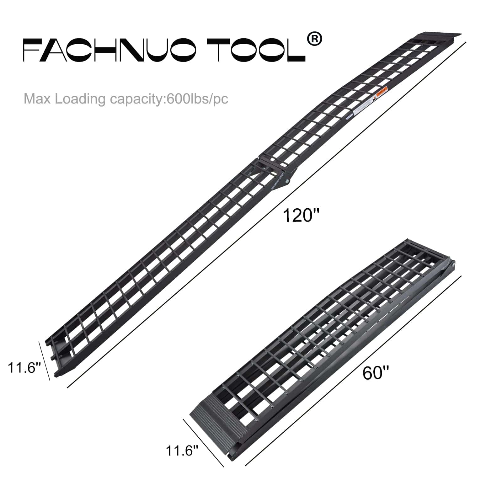 Rampa de carga de aluminio FACHNUO 10 pies para camioneta, - Imagen 3