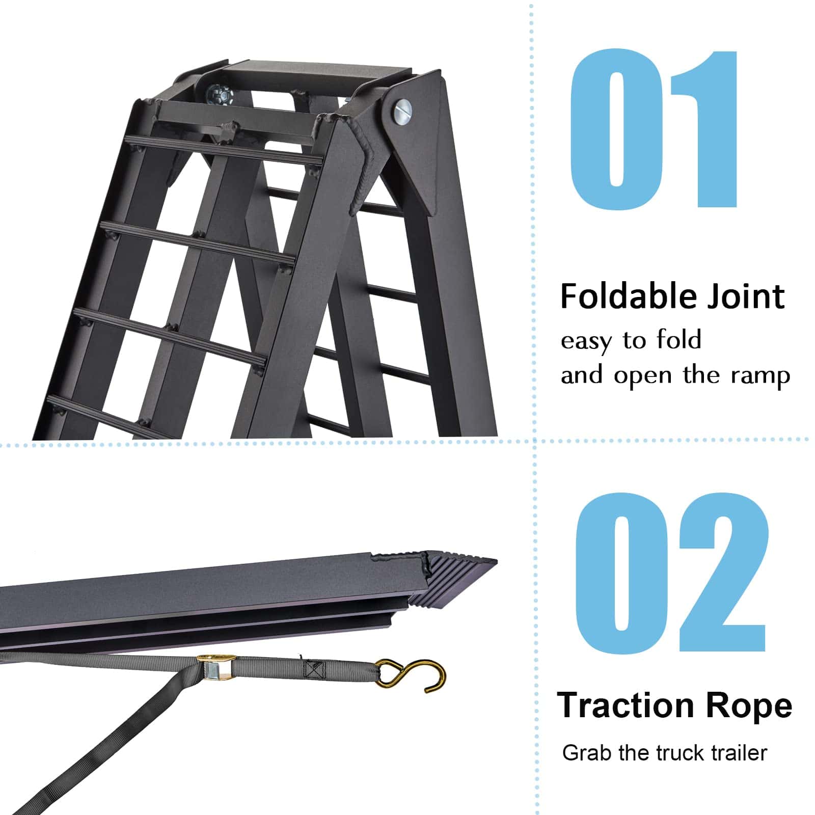 Rampa de carga de aluminio FACHNUO 10 pies para camioneta, - Imagen 5