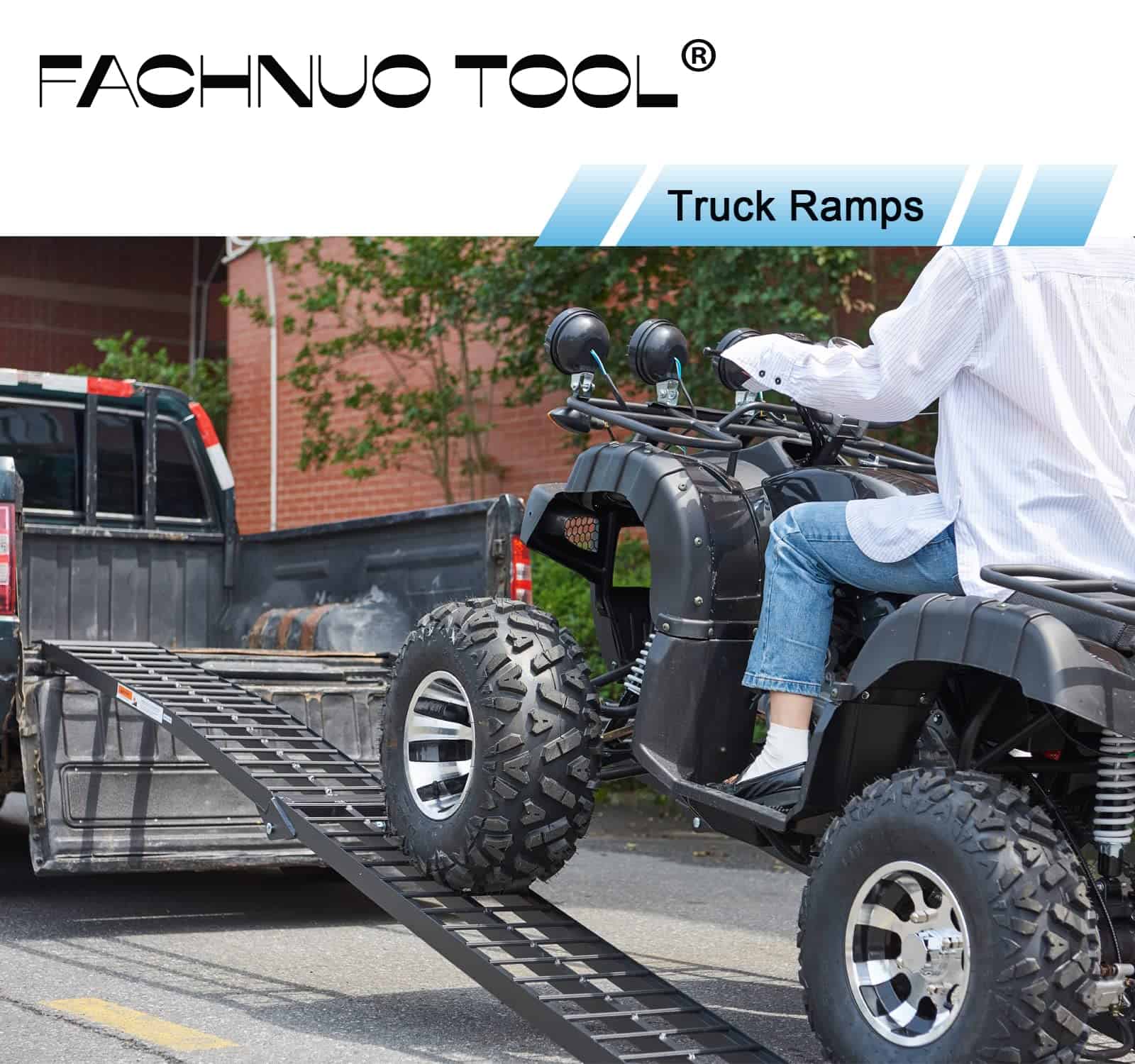 Rampa de carga de aluminio FACHNUO 10 pies para camioneta, - Imagen 6