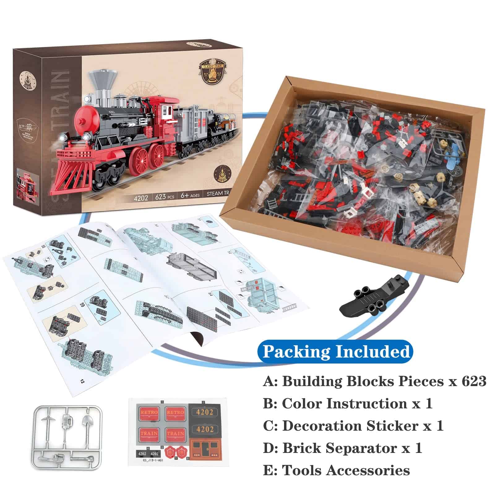 Set de Tren de Carga City BRICK STORY, Modelo de Tren de - Imagen 7