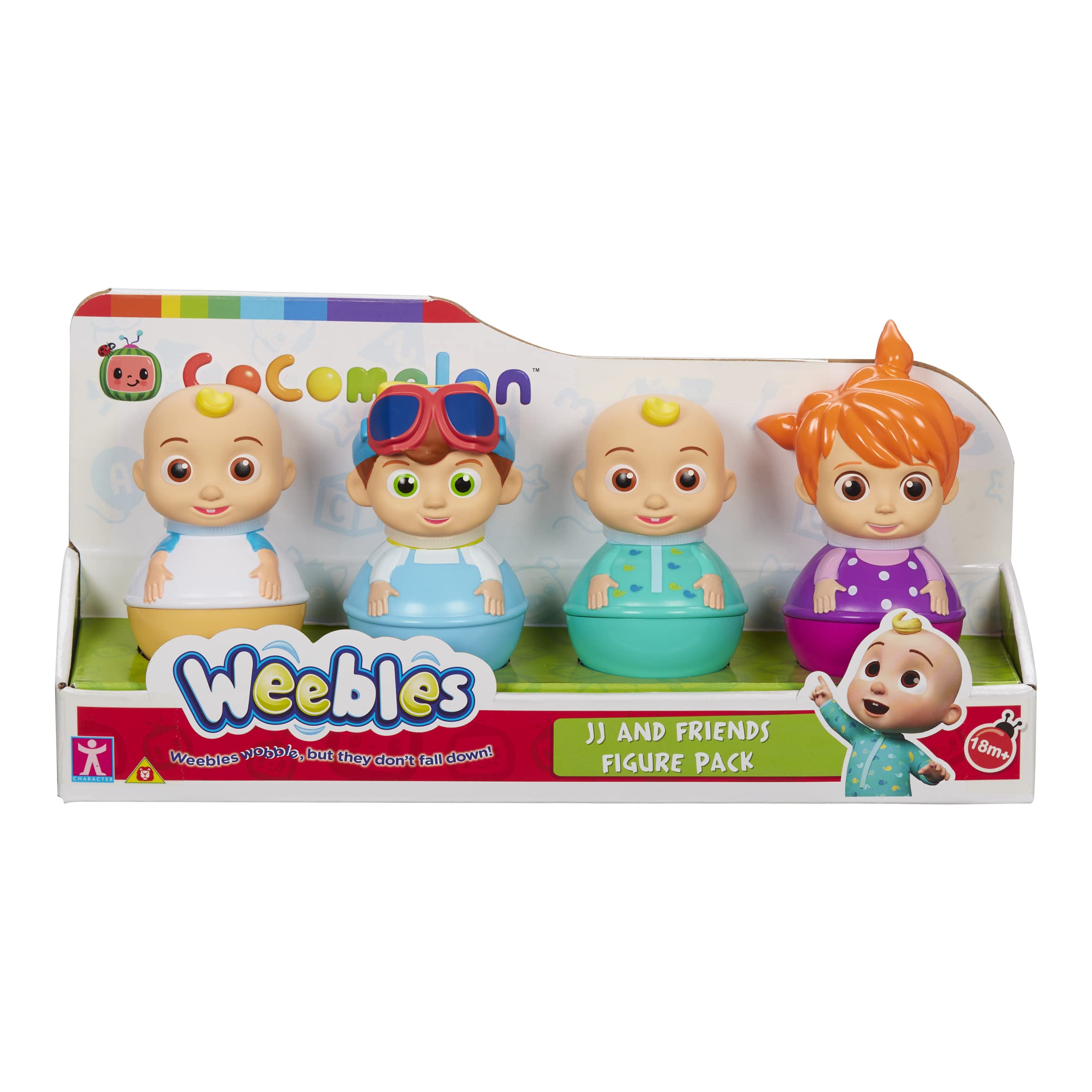 Paquete de 4 figuras de Cocomelon Weebles, Figuras
